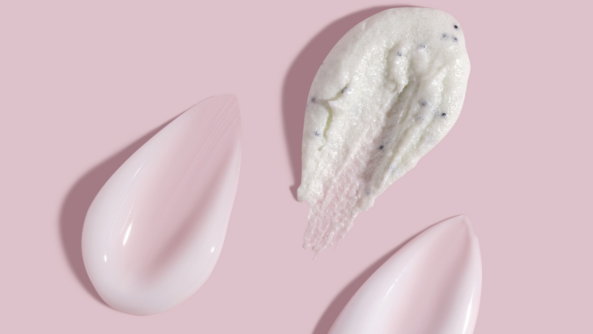 Skincare Texturen pinkter Untergrund