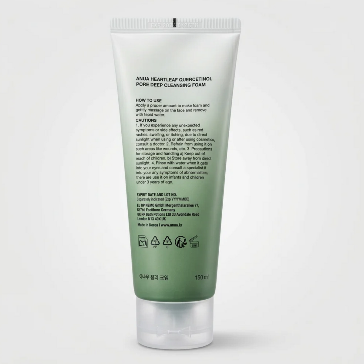 ANUA Heartleaf Quercetinol Pore Deep Cleansing Foam 150 ml, weitere Produktansicht
