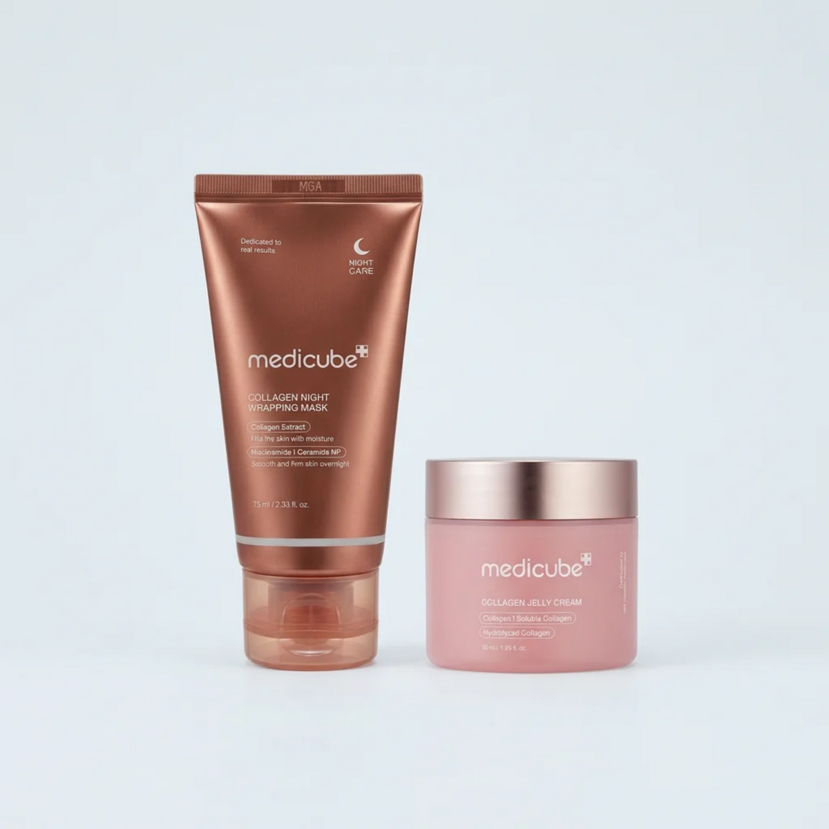 Medicube Collagen Set mit Collagen Jelly Cream und Collagen Night Wrapping Mask