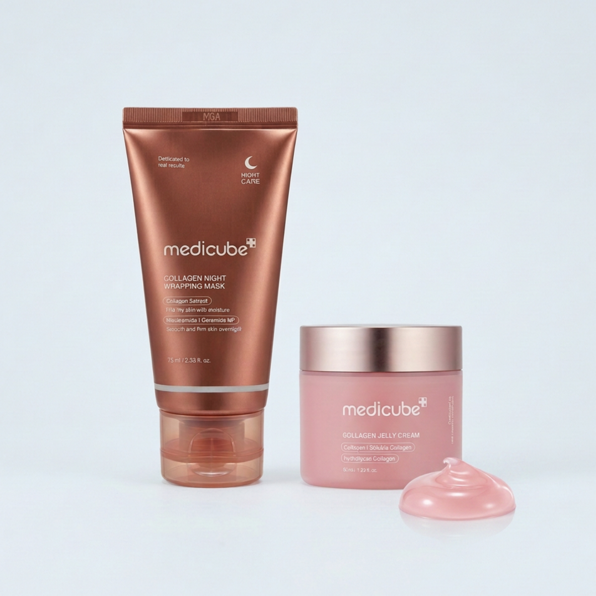 Medicube Collagen Pflege-Set mit Jelly Cream und Wrapping Mask für eine Tag-und-Nacht-Routine