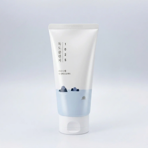 ROUND LAB 1025 Dokdo Cleanser, milder Reinigungsschaum 150 ml, Tube mit Verpackung