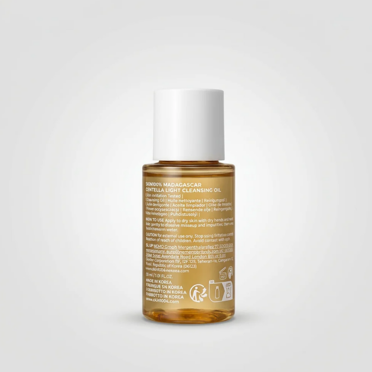 SKIN1004 Madagascar Centella Light Cleansing Oil 30 ml, Rückseite
