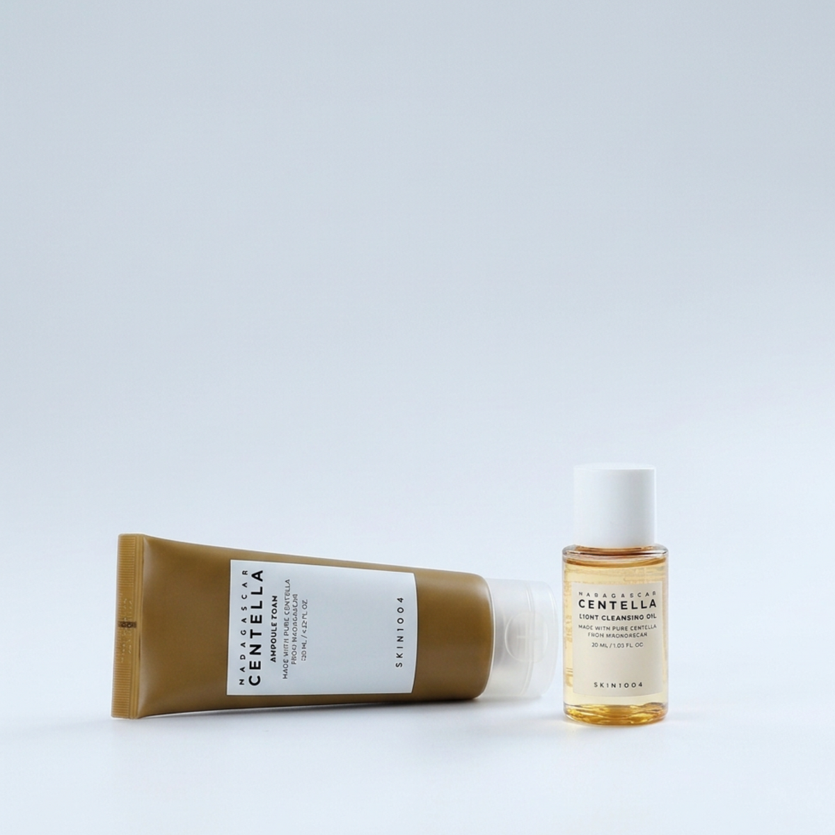 Double Cleansing mit SKIN1004: Centella Cleansing Oil als erster und Ampoule Foam als zweiter Reinigungsschritt